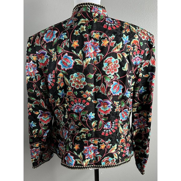 Maggy London Women's Silk Blazer Multi color Sz 12P Button Close Coat Jacket EUC - Picture 3 of 5